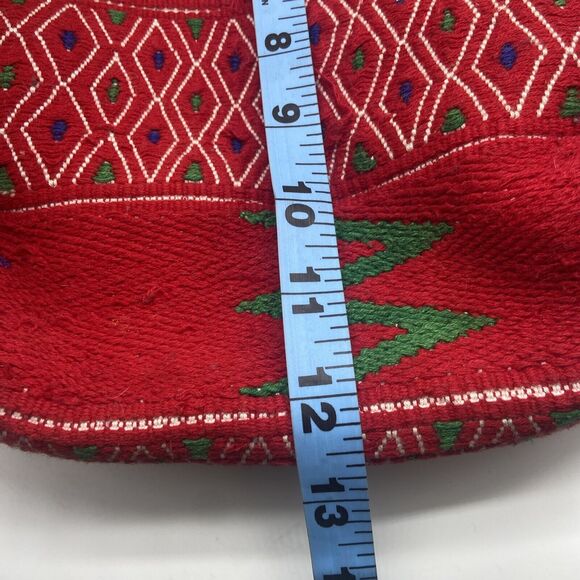 Woven Handmade Multicolor Boho Vegan Leather Trim Tote Bag - Picture 11 of 12